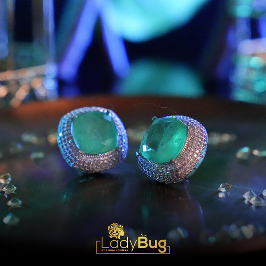 Duplet stone mint studs