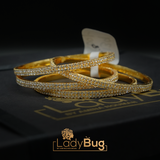 Gold-plated zircon bangles